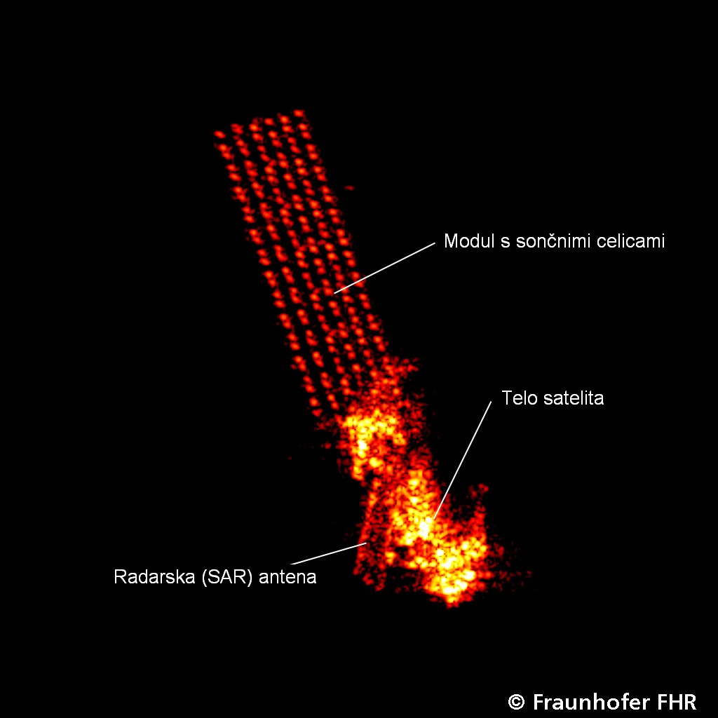 To sliko Envisata, krožečega v orbiti, je posnel zemeljski radar za sledenje in opazovanje TIRA, 10. aprila 2012.